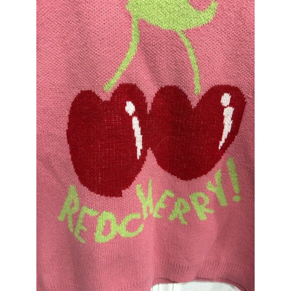 Lin Li Red Cherry Graphic Pink Sweater - Picture 4 of 10